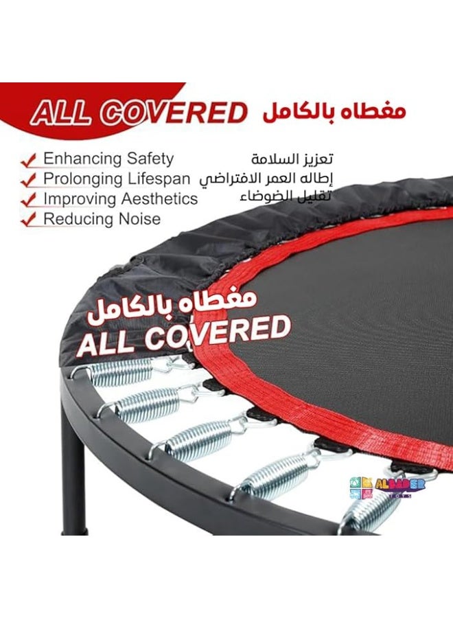 AL BADER Fitness Trampoline - Fitness Pro Trampoline 40 Inch, Trampoline With Adjustable Bar, Exercise Trampooline Suitable For Adults & Children, Indoor Rebounder trampoline Jumping Workouts - Image 5